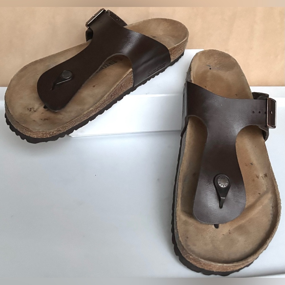 Birkenstock Ramses Sandals Faux Leather Thong Style in Brown EU size 48 = US 15 - Picture 2 of 11